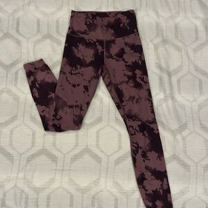 Balance Collection Womens High Waisted Purple Tie Dye Yoga Leggings sz Small